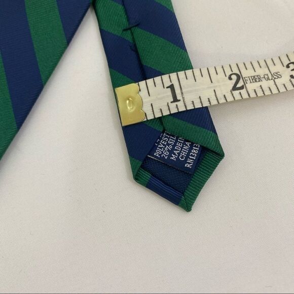 Club Room Men’s Green and Blue Striped Tie - Picture 3 of 4